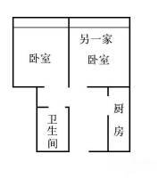 江苏路小区1室1厅1卫13㎡户型图