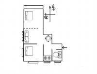 控江四村2室1厅1卫56㎡户型图