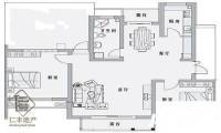 珠江香樟南园三期2室2厅1卫90㎡户型图