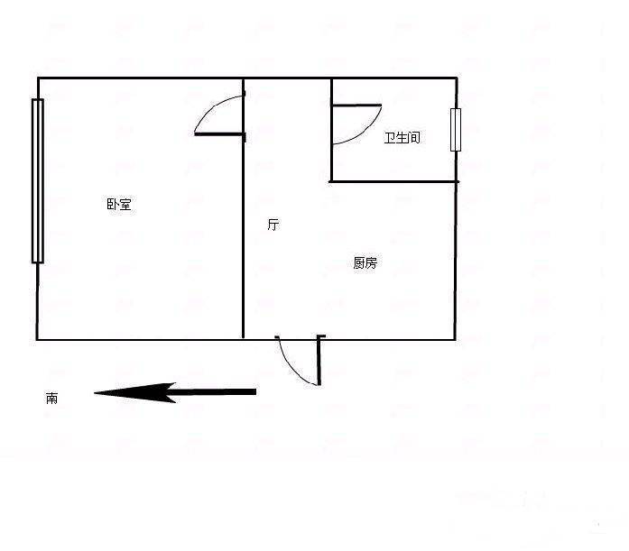 凤城三村1室1厅1卫42㎡户型图