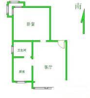 恒阳花苑海上花1室1厅1卫56㎡户型图