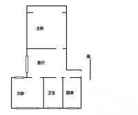 恒阳花苑海上花2室1厅1卫45㎡户型图