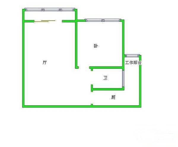 鼎隆公寓(杨浦)1室2厅1卫55㎡户型图