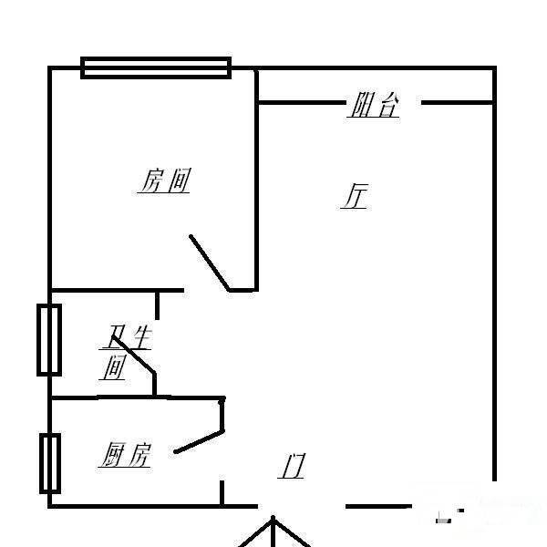 海派青城1室1厅1卫43㎡户型图