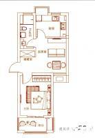 嘉城1室1厅1卫53㎡户型图