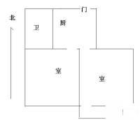 六一新村2室0厅1卫50㎡户型图