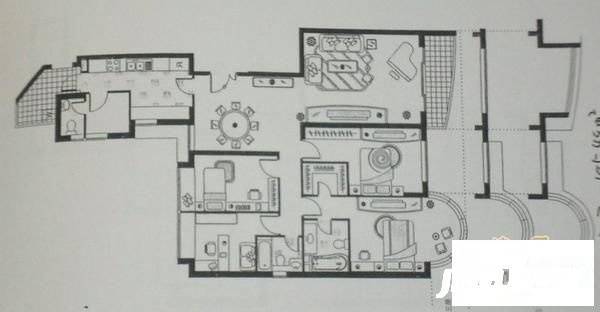 瑞虹新城4室2厅3卫200㎡户型图