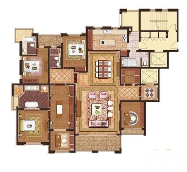 瑞虹新城4室2厅3卫200㎡户型图