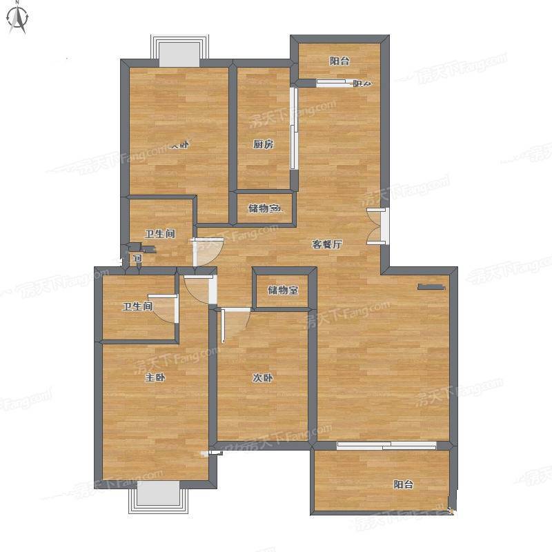 滨江雅苑3室1厅0卫133㎡户型图