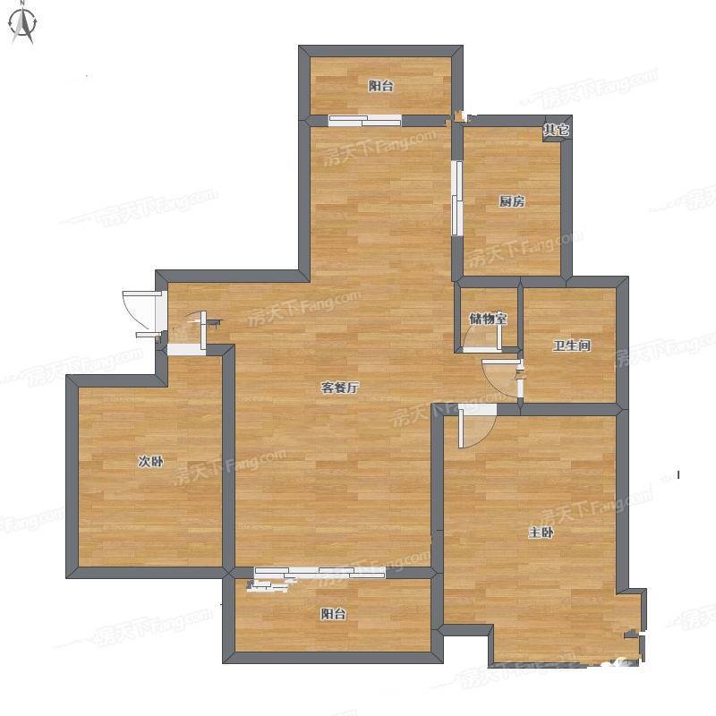 成亿宝盛家苑2室1厅0卫97㎡户型图