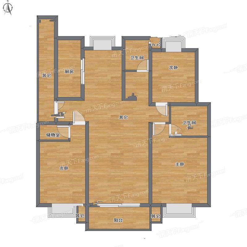 顺驰蓝湾3室1厅0卫135㎡户型图