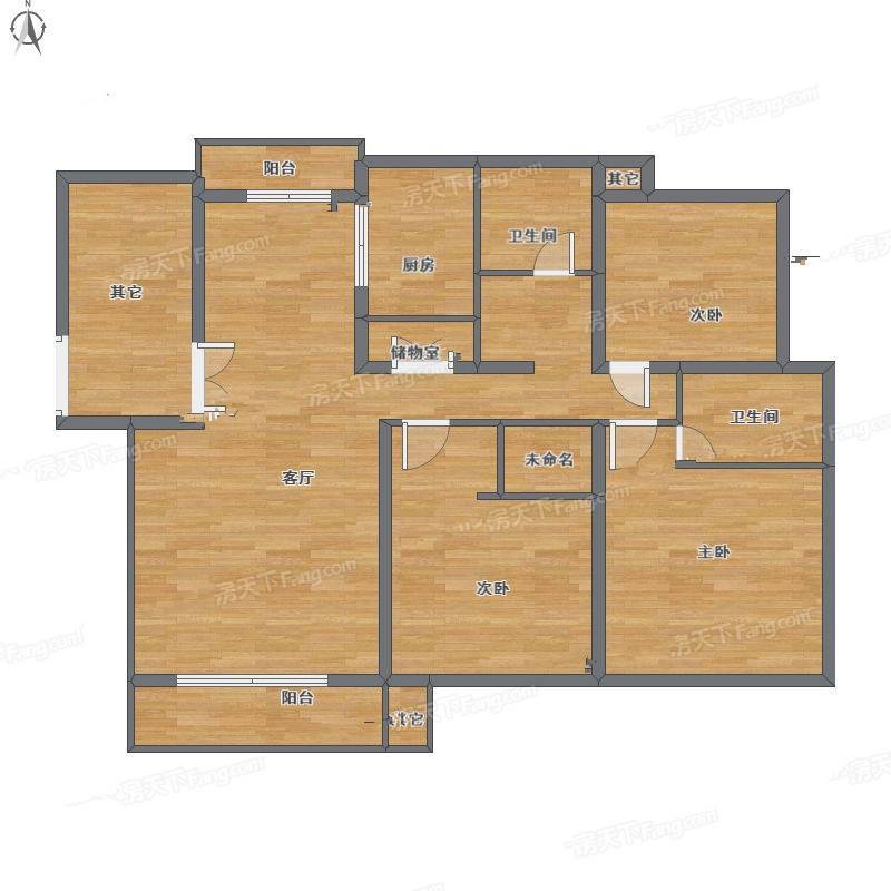 顺驰蓝湾3室1厅0卫135㎡户型图