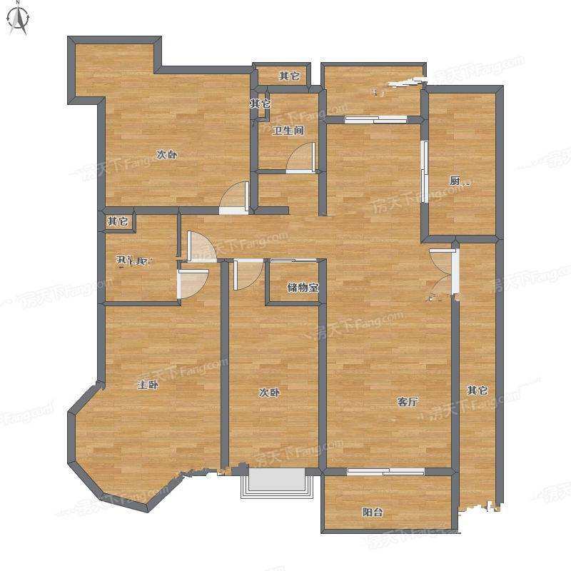 顺驰蓝湾3室1厅0卫135㎡户型图