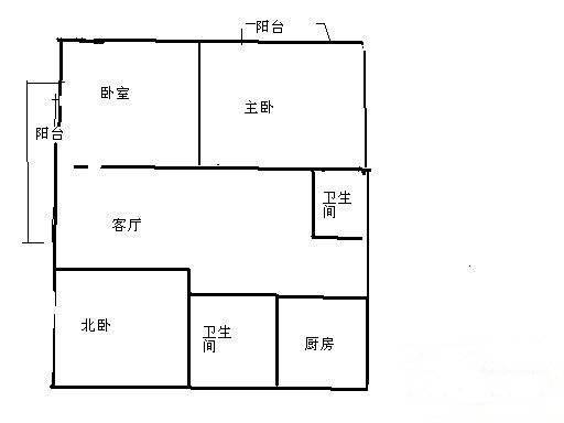 河畔家苑3室2厅2卫139㎡户型图