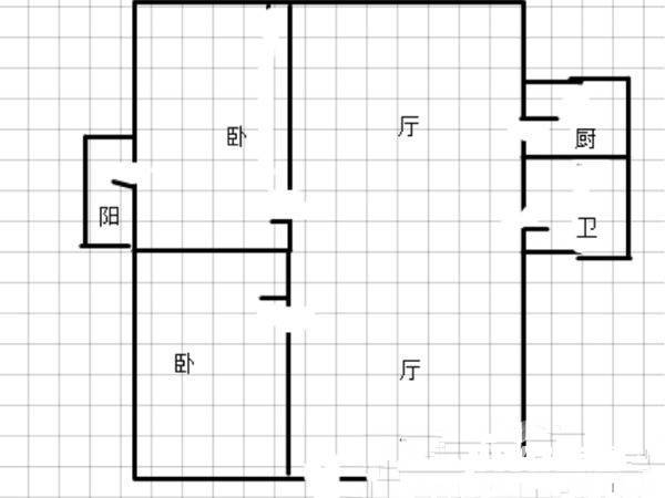 屯北小区2室1厅1卫60㎡户型图