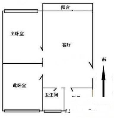 新城尚景2室2厅1卫98㎡户型图