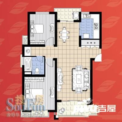 保集绿岛家园2室2厅1卫93.5㎡户型图