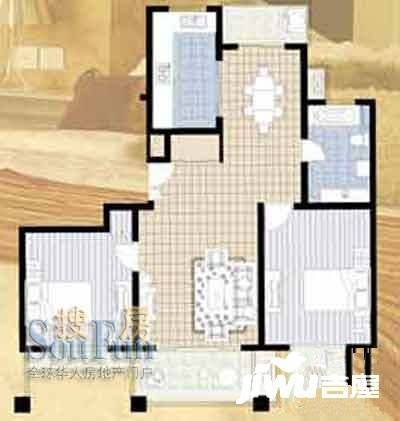 保集绿岛家园2室2厅1卫93.5㎡户型图