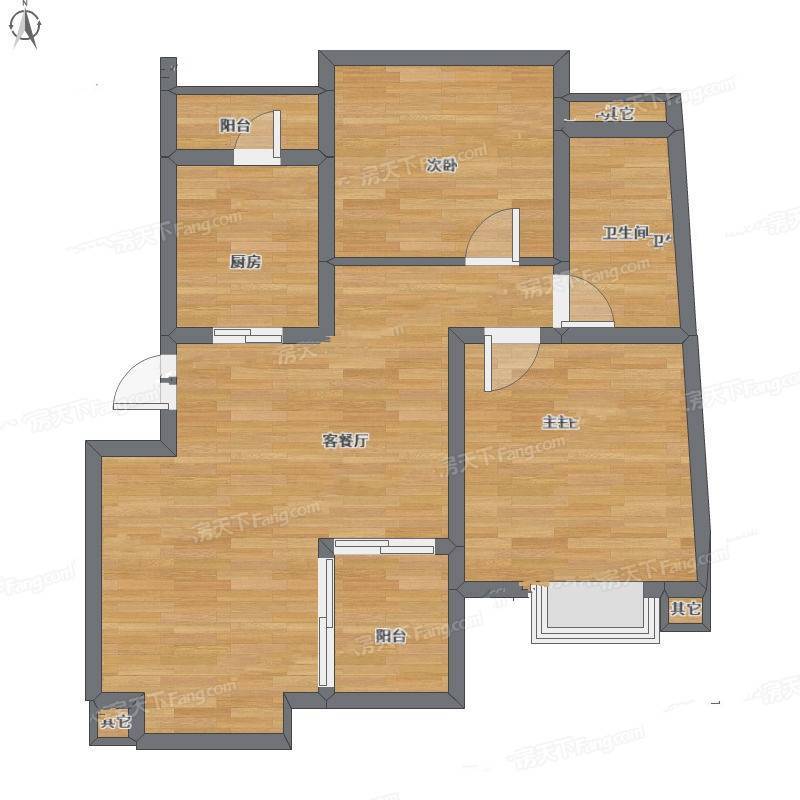 康桥水都一期2室1厅0卫93㎡户型图