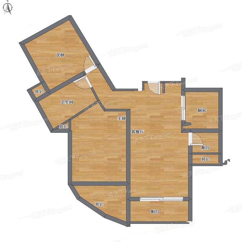 康桥水都一期2室1厅0卫107㎡户型图