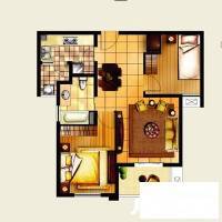 招商南桥1号2室2厅1卫83㎡户型图