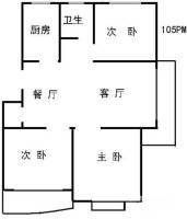 共富鑫鑫花园3室2厅1卫105㎡户型图