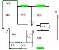 大黄馨苑3室2厅2卫125㎡户型图