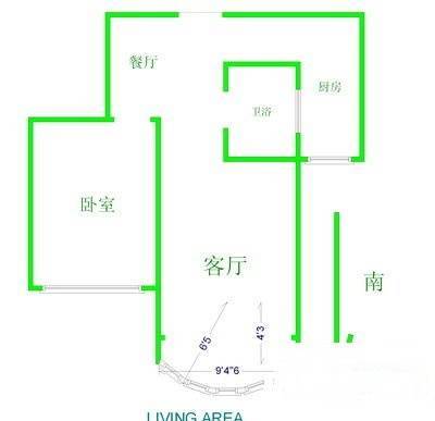 安天大厦摩登时代1室1厅1卫68㎡户型图