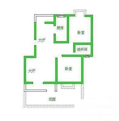 翠景苑2室2厅1卫123㎡户型图