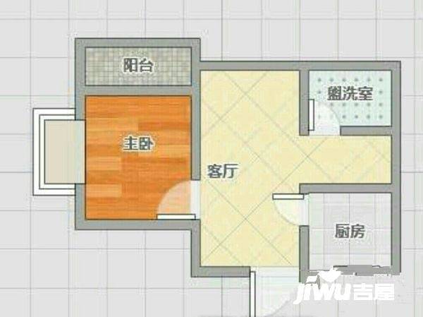 裕鸿佳苑四期1室1厅1卫59㎡户型图