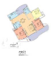 城市经典四期高迪3室2厅2卫149㎡户型图