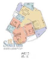 城市经典四期高迪3室2厅2卫165㎡户型图