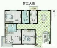 第五大道东方中华园3室2厅2卫143㎡户型图