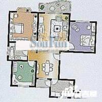 上海未来黄山新城3室2厅1卫113.3㎡户型图