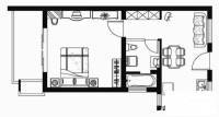 润德坊1室1厅1卫40㎡户型图