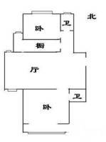 半岛花园(普陀)1室2厅1卫59㎡户型图