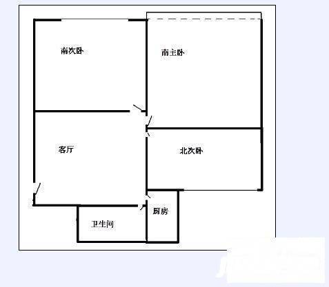 青夏小区3室1厅1卫107㎡户型图