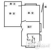 沪东新村2室1厅1卫52㎡户型图