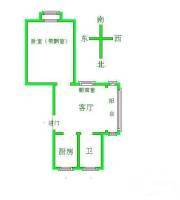 浦发绿城2801弄小区1室1厅1卫54㎡户型图