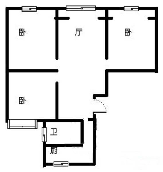 黄山小区3室1厅1卫100㎡户型图
