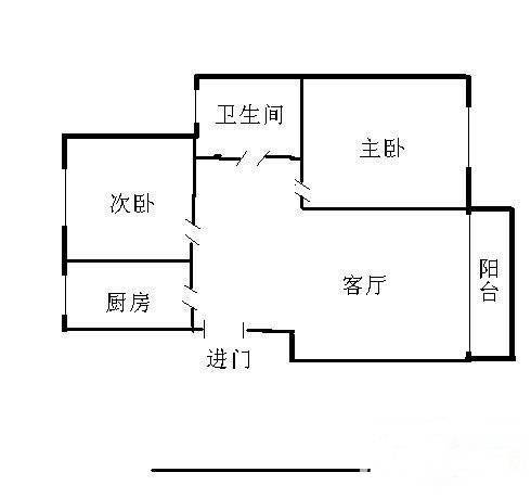 东兴苑2室1厅1卫86㎡户型图