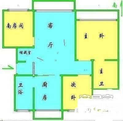 东兴苑3室2厅2卫109㎡户型图