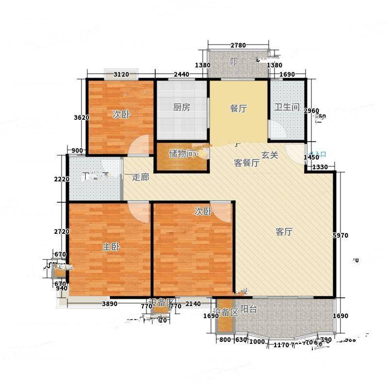 乾宁园3室0厅0卫114㎡户型图