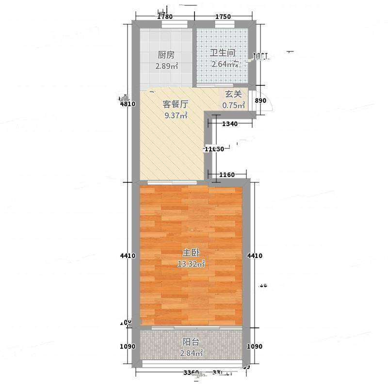 罗阳七村1室0厅0卫35㎡户型图