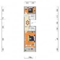 曹杨五村梅岭园2室0厅0卫65㎡户型图