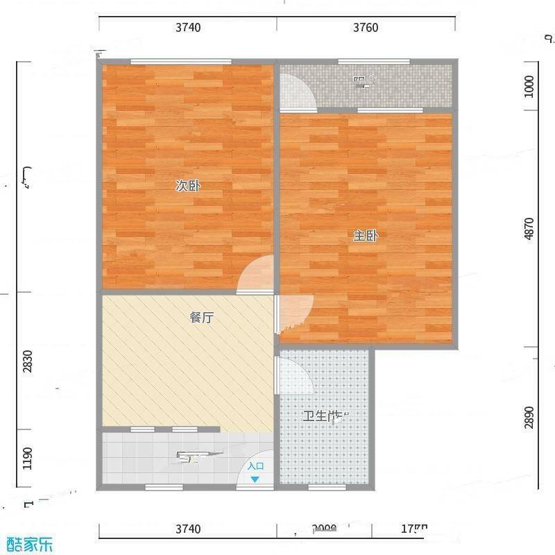 田林三村2室0厅0卫76㎡户型图