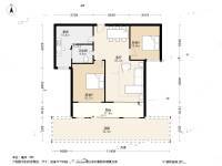 龙兆苑2室2厅1卫91.3㎡户型图