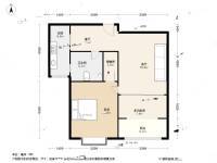 龙兆苑1室2厅1卫70.6㎡户型图