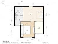 华泽新苑1室1厅1卫53.8㎡户型图