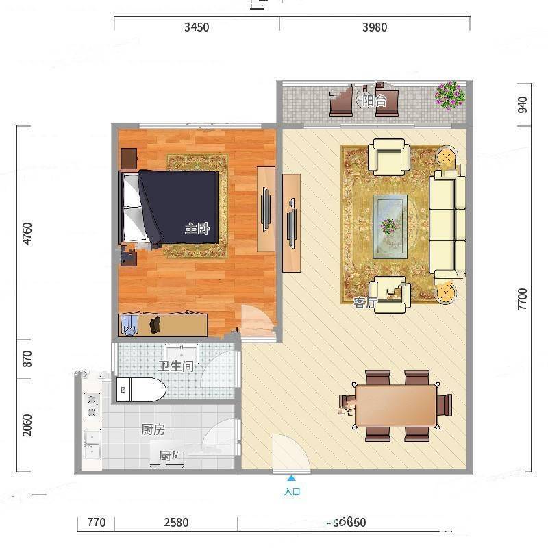 怡佳公馆1室0厅0卫59㎡户型图